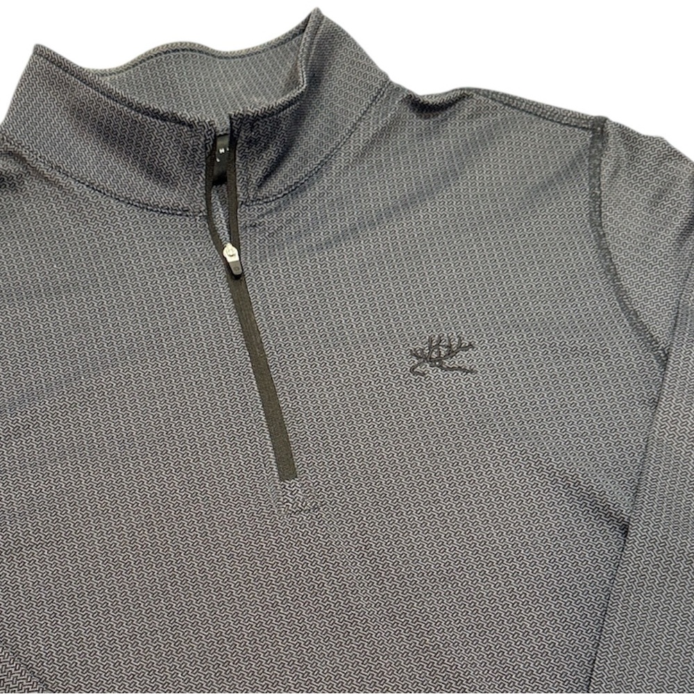 Dunning Golf Men's Embroidered Dark Steel Blue Quarter-Zip Pullover M